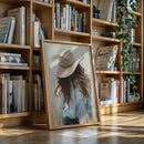 Cowgirl in Blue – Soft Western Elegance Canvas Print