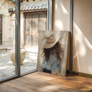Cowgirl in Blue – Soft Western Elegance Canvas Print