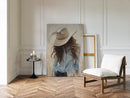 Cowgirl in Blue – Soft Western Elegance Canvas Print