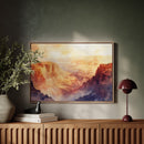 Grand Solitude – Watercolor Canyon Sunset Landscape Print