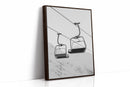 Solitude in Ascent – Minimalist Ski Lift Black & White Print