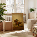 “Final Stretch” – Vintage Horse Racing Oil Painting Print