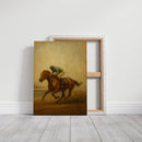 “Final Stretch” – Vintage Horse Racing Oil Painting Print