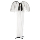 6.6 Feet Halloween Animatronic Standing Angel with Sound-Activated Light-up Eyes and Flapping Wings by LJGDeals