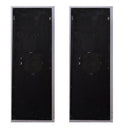 Large Wooden Wall Art Panels With Distressed Round Mirror Accents (Set of 2) - White