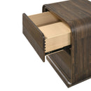 Flair Rounded Edges Nightstand, 2 Drawer Storage - Brown by HouseOfZazla