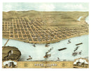 Vintage Map of Rock Island, Illinois 1869