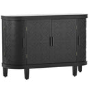 Accent Storage Cabinet Sideboard Wooden Cabinet with Antique Pattern Doors for Hallway, Entryway, Living Room, Bedroom