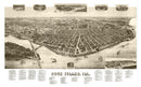 Vintage Map of Rock Island, Illinois 1889