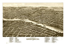 Vintage Map of Rockford, Illinois 1880