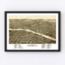 Vintage Map of Rockford, Illinois 1880