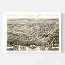 Vintage Map of Shelbyville, Illinois 1869