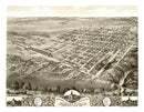 Vintage Map of Shelbyville, Illinois 1869