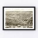 Vintage Map of Shelbyville, Illinois 1869