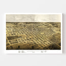 Vintage Map of Springfield, Illinois 1867