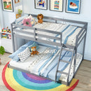 Twin Over Full Bunk Bed Low Floor Bunk Bed Frame by LJGDeals