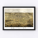 Vintage Map of Springfield, Illinois 1867