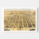 Vintage Map of Urbana, Illinois 1869