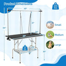 Foldable Dog Grooming Table with Height Adjustable Arms-Black by LJGDeals