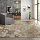 15'8''x15'9'' Hand Knotted Tibetan 100% Wool Oushak Transitional Oriental Area Rug Grayish Brown,Tan Color