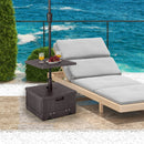 175 LBS Outdoor Fillable Umbrella Base with Table Tray-Brown by LJGDeals