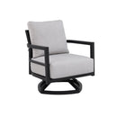 Outdoor Swivel Lounge Chair With Sunbrella Cushion, Weather Resistant - Ember Black by HouseOfZazla