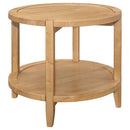 Elliott - 2 Piece Round Coffee And End Table Set - Maple by HouseOfZazla