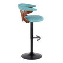 Gardenia - Contemporary Adjustable Barstool, Swivel With Rounded T Footrest (Set of 2) by HouseOfZazla