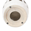 Elegant Glazed Ceramic Drum Stool Indoor / Outdoor Side Table Accent Garden Stool - White by HouseOfZazla