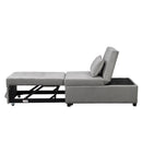 Folding Ottoman Sofa Bed - Gray Fabric by HouseOfZazla
