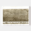 Vintage Map of Adrian, Michigan 1866