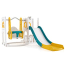 7-in-1 Toddler Swing and Slide Set L-shaped with Ladder and Basketball Hoop by LJGDeals
