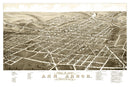 Vintage Map of Ann Arbor, Michigan 1880