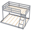 Twin Over Full Bunk Bed Low Floor Bunk Bed Frame by LJGDeals