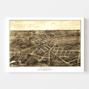 Vintage Map of Battle Creek, Michigan 1870