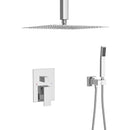 Modern Dual Shower Head System With 16" Ceiling Mount Finish, Stainless Steel And Brass by HouseOfZazla