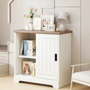 Farmhouse Sideboard Buffet Cabinet Kitchen Pantry with Sliding Doors-White by LJGDeals