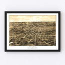 Vintage Map of Battle Creek, Michigan 1870