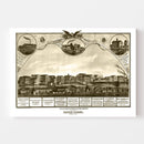 Vintage Map of Battle Creek, Michigan 1869