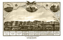Vintage Map of Battle Creek, Michigan 1869