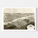 Vintage Map of Bay City, Michigan 1867