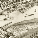 Vintage Map of Bay City, Michigan 1867