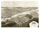 Vintage Map of Bay City, Michigan 1867