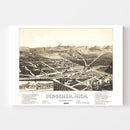 Vintage Map of Bessemer, Michigan 1886