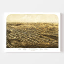 Vintage Map of Coldwater, Michigan 1868