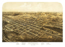 Vintage Map of Coldwater, Michigan 1868