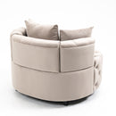 Accent Chair / Classical Barrel Chair for living room / Modern Leisure Sofa Chair (Khaki)