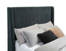 Preston Upholstered Eastern King Audio Flame Visualizer Bed Dark Blue