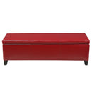 Upholstered PU Leather Storage Ottoman, Solid Wooden Legs by HouseOfZazla