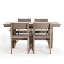 5 Piece Outdoor Dining Set with Umbrella Hole and 4 Armrest Chairs